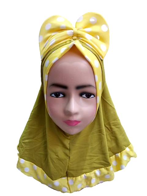 Jilbab Bayi Anak Pita Lucu Kerudung Bayi Anak Polka J16