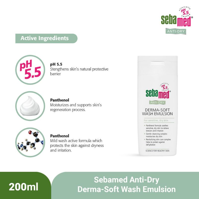 sebamed anti dry derma soft wash emulsion 200ml