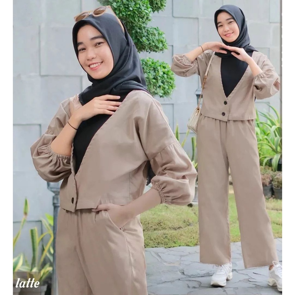 Valera set 2in1 -  stelan anak perempuan / stelan anak tanggung perempuan / one set anak perempuan / stelan hijab anak / one set crop top / one set kulot crop / one set anak tanggung