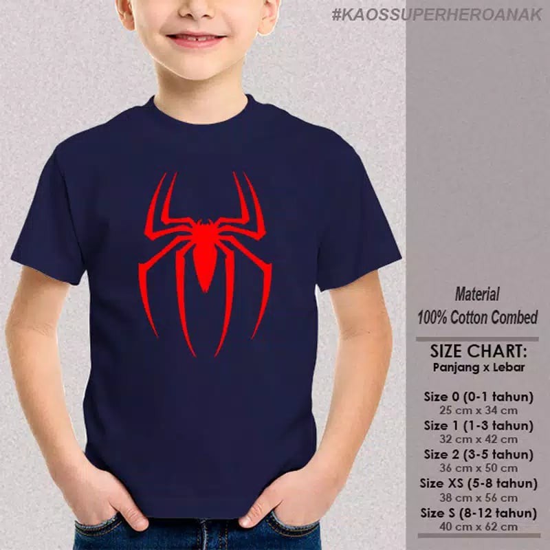 baju anak spiderman / kaos anak superhero / baju spiderman anak