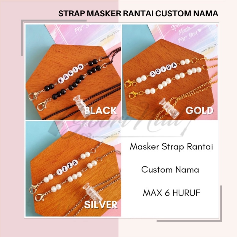 strap mask 2in1 tali masker custom nama kalung 2in1 connector konektor hijab anak dewasa