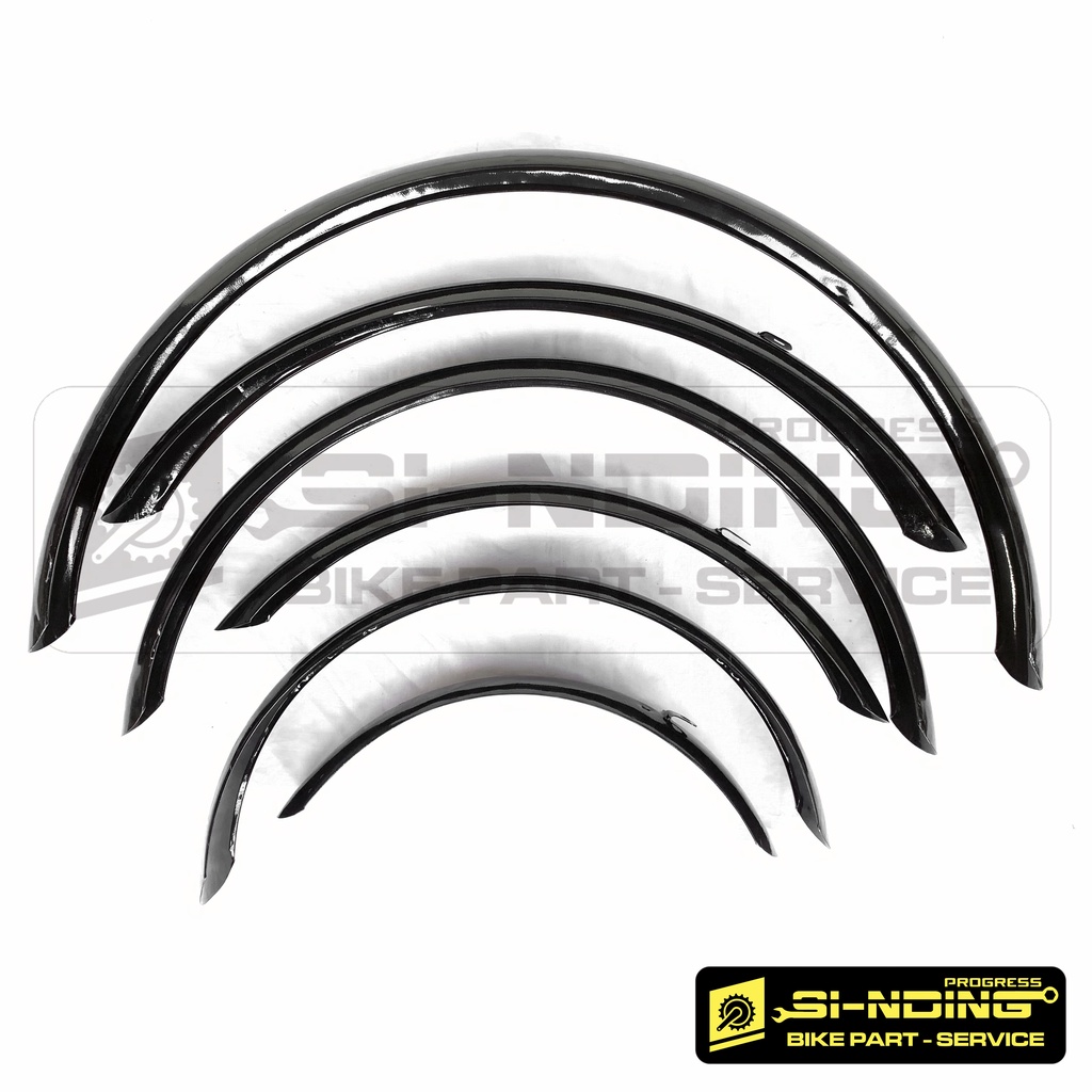 Mudguard Fender Spakbor Sepeda 16 20 26 Inch Hitam Glossy untuk MTB Lipat Citybike