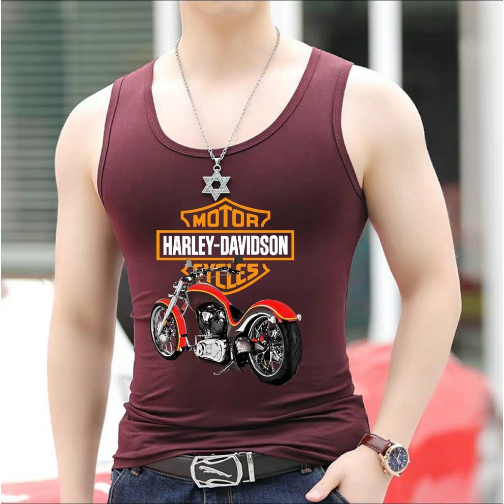 bisa COD / polile - SINGLET MOTIF MOTOR HD / kaos dalam pria / singlet pria terbaru / kaos santai / terbaru / terlaris