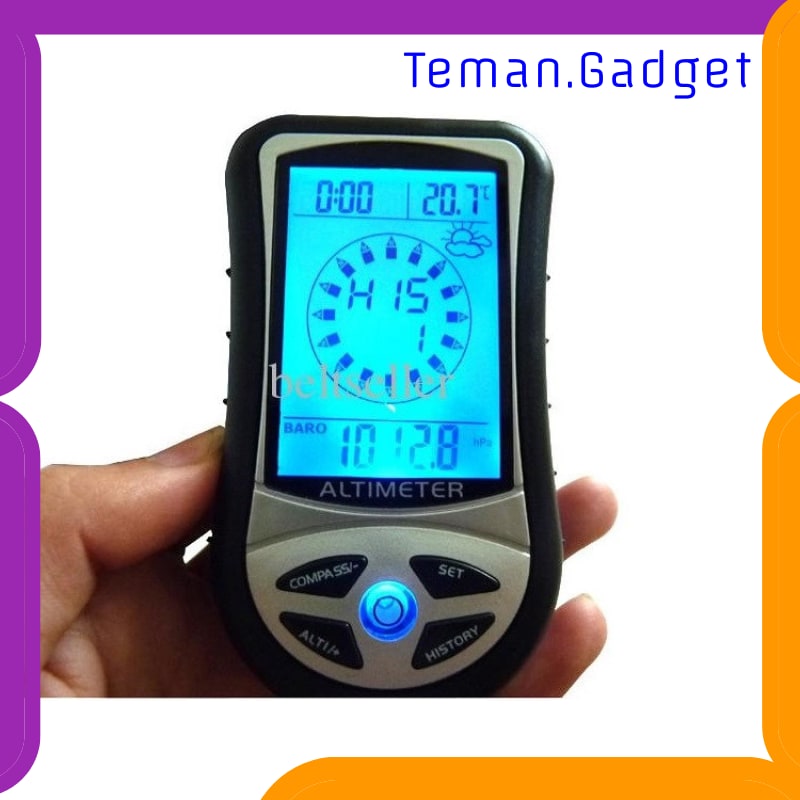 TG-ID076 MINI 8 IN1 LCD DIGITAL ALTIMETER BAROMETER THERMO COMPASS WEATHER FORECASTS TIME CALENDAR