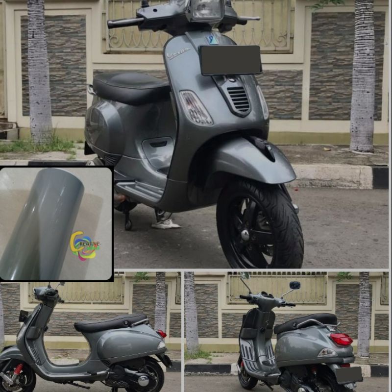 STICKER SKOTLET MOTOR WARNA ABU ABU GLOSSY
