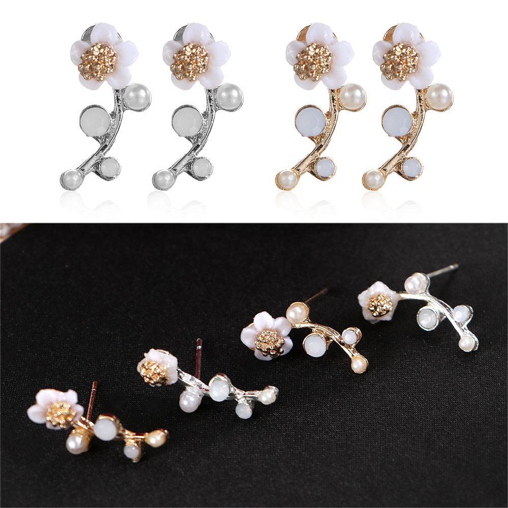 Solighter Bunga Telinga Pejantan Hadiah Fashion Perhiasan Pesta Wanita Gadis Sederhana Shell Stud Earrings