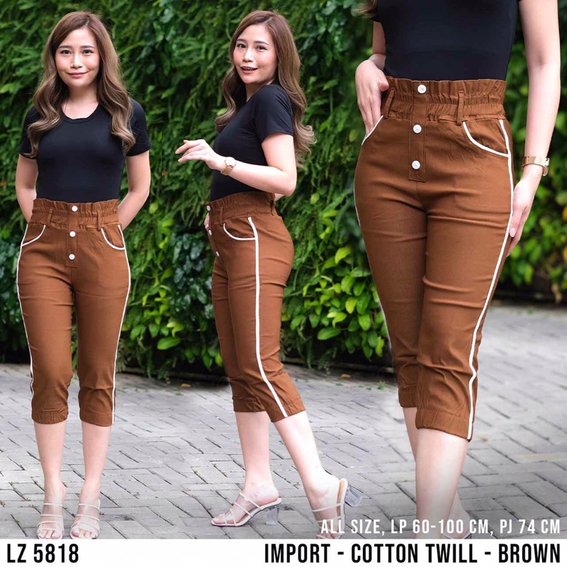 celana 7/8 wanina/celana 7/8 miss hotty/celana 7/8 list putih