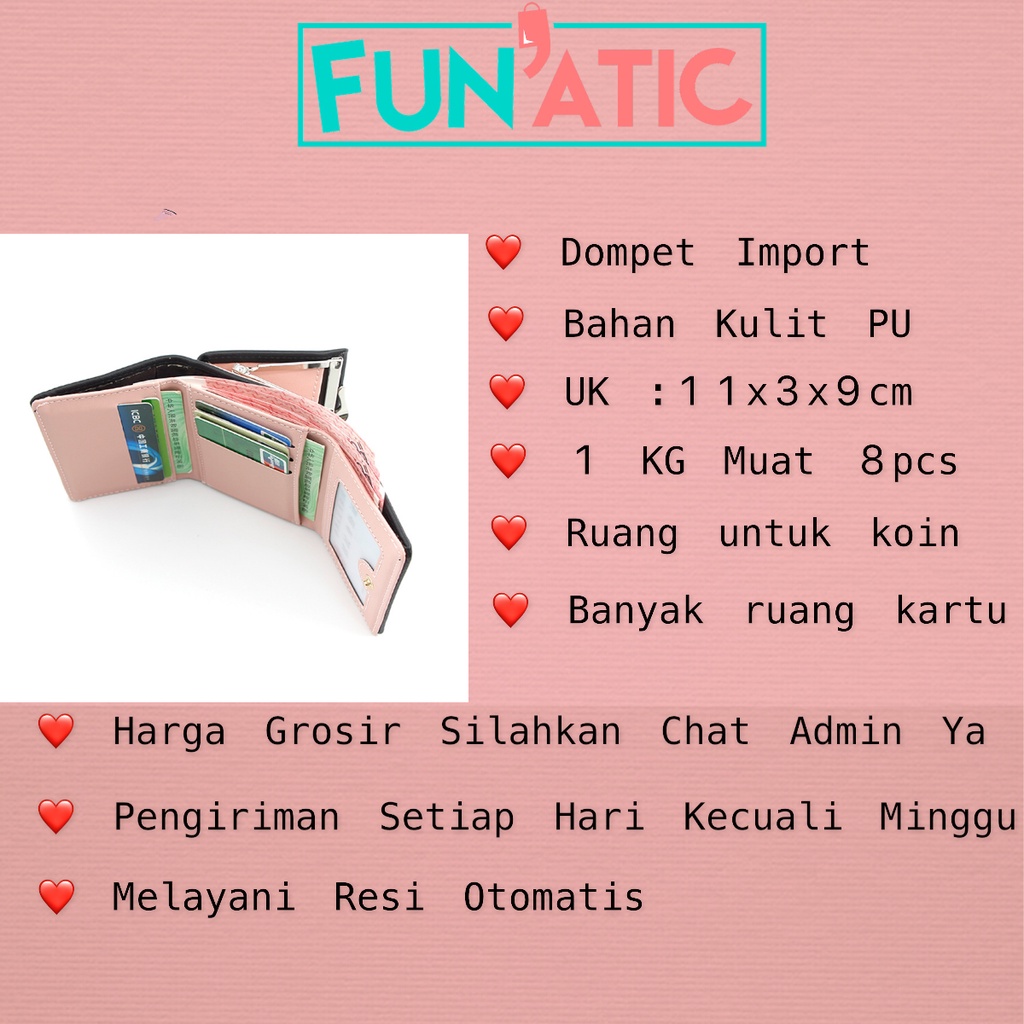 Funatic Dompet Wanita Lipat Dan Koin Import Uk 11 X 3 X 9cm FA910