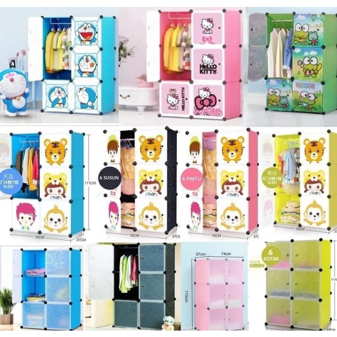 Lemari Susun Plastik/Lemari Plastik Serbaguna/Lemari Baju Minimalis Cherryolo