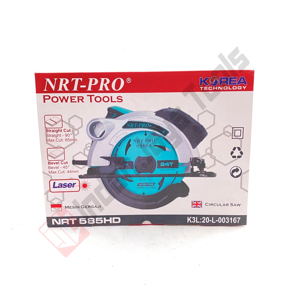 NRT-PRO 585 HD LASER Mesin Circular Saw 7 Inch - Gergaji Potong Kayu