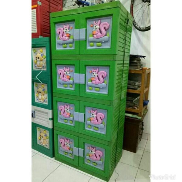 Lemari Pakaian Plastik / Lemari Baju Plastik Type Miami 4 Susun Gambar Besar
