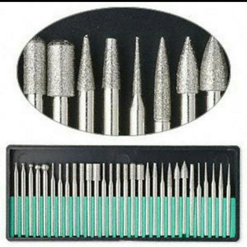 MATA BOR CUN / UKIR / GRAFIR/ DIAMOND MOUNTED POINTER 30PCS/SET AS 3MM CPT