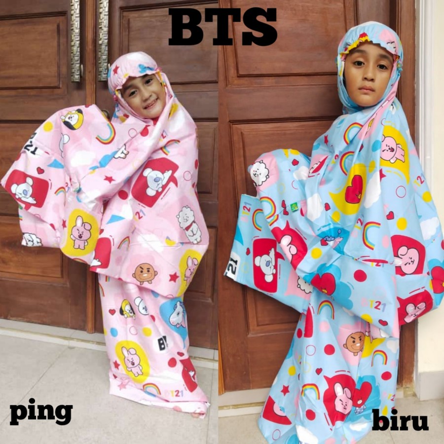 mukena anak BTS terlaris adem nyaman dipakai anak best seller/terbaru