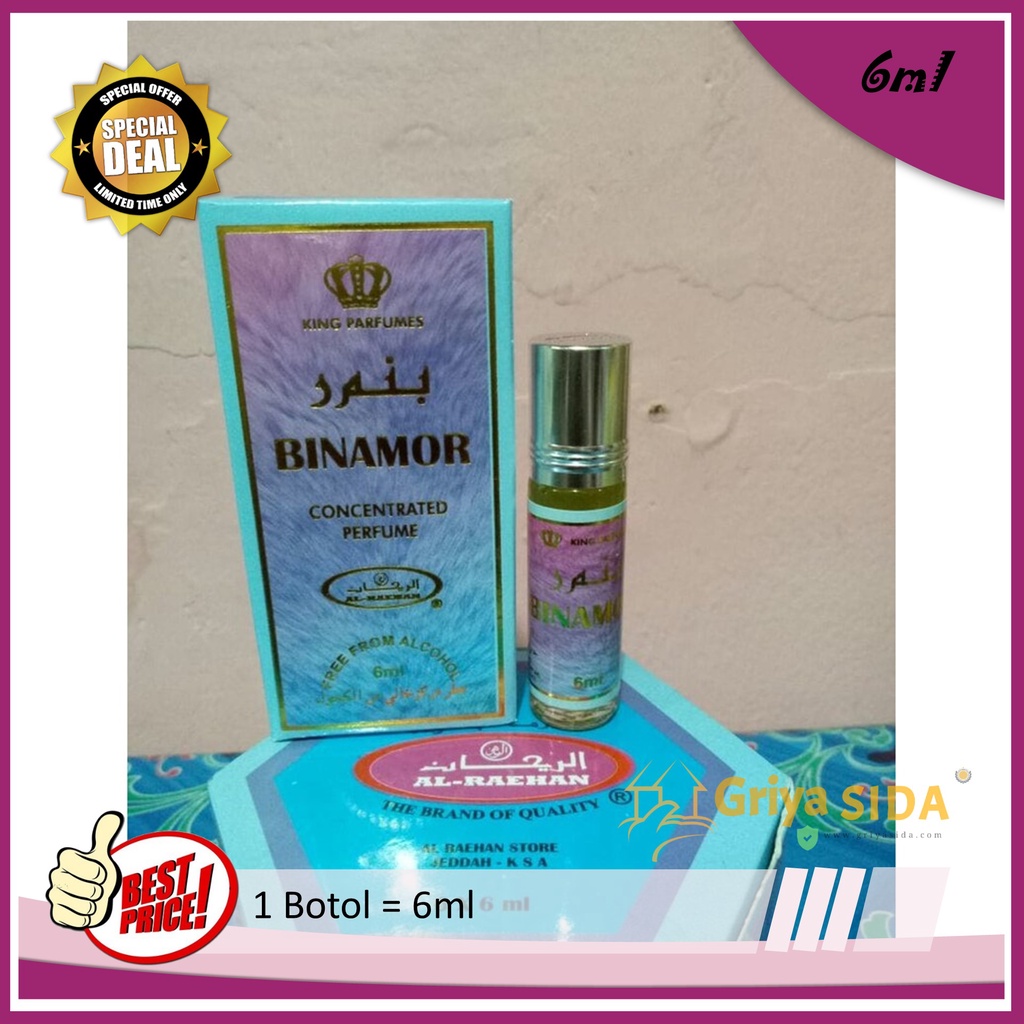 Parfum Binamor 6ml alraehan aroma Binamor al raehan mirip al rehab parfum Harga grosir PROMO!!