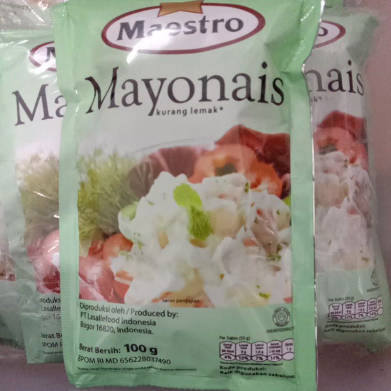 

Maestro mayonaise sachet 100 gr/ maestro wijen 100 ml