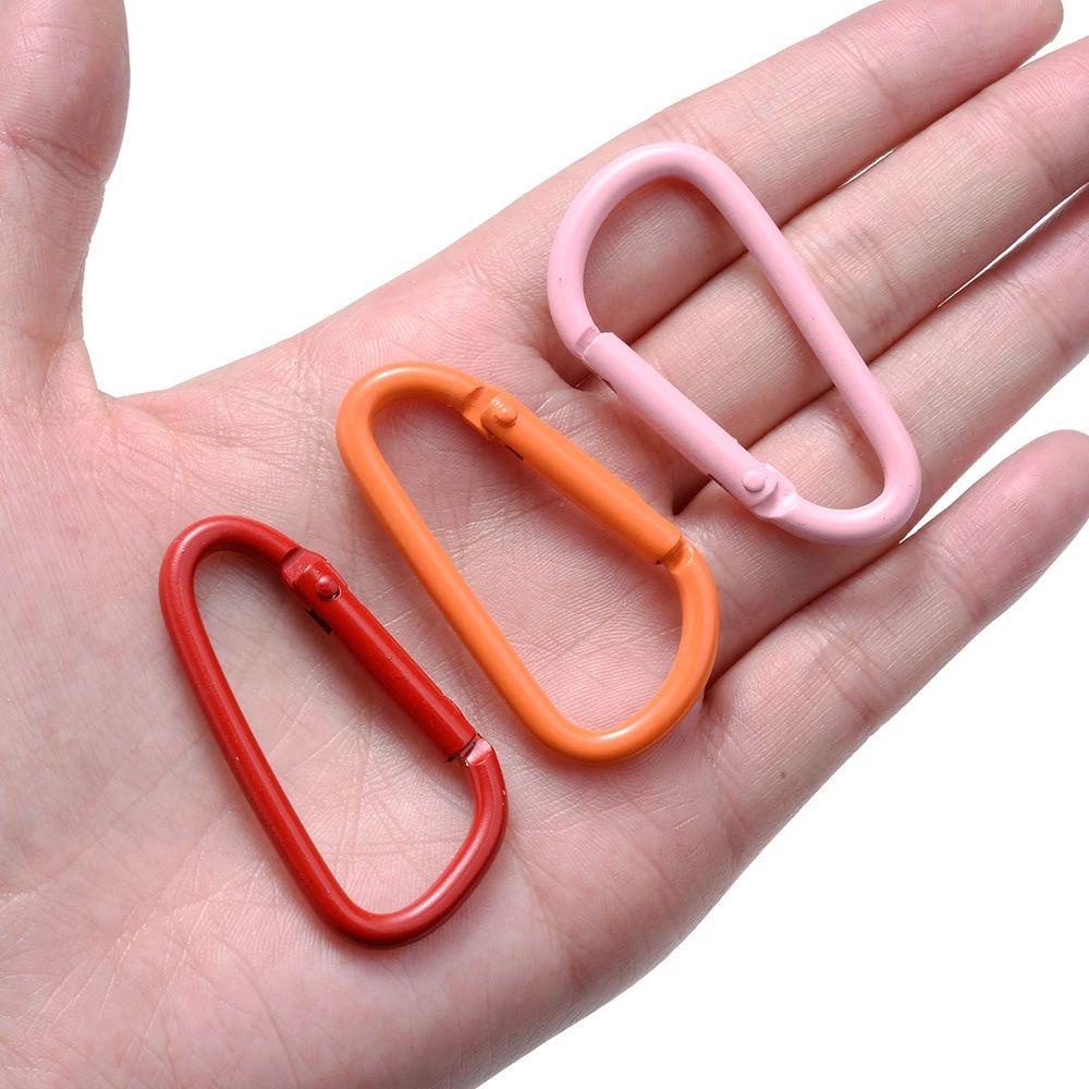 Lanfy Carabiner Hook Warna-Warni 5pcs/Lot Membuat Logam Perhiasan Camping 45x24mm Gantungan Kunci Klip