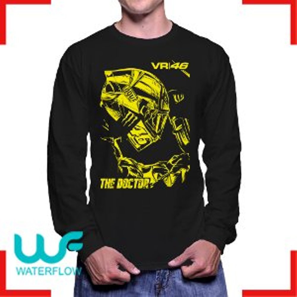 Kaos Vxxentino Rossi Hitam Lengan Panjang Vale 46 The Doctor Motogp