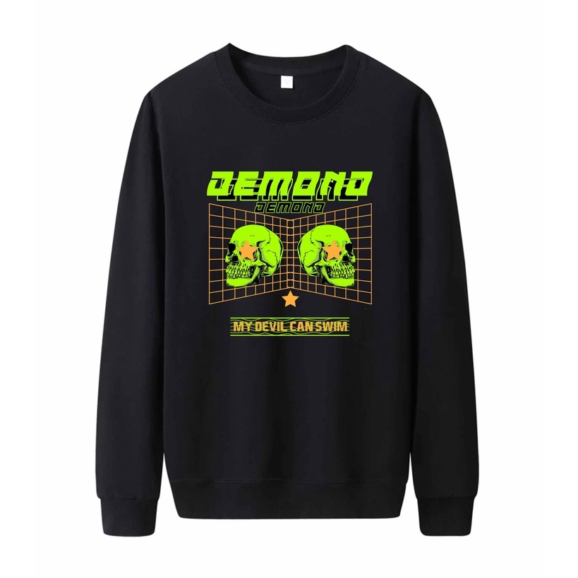 Sweater Pria Demono Game Crewneck Pria M - XXL