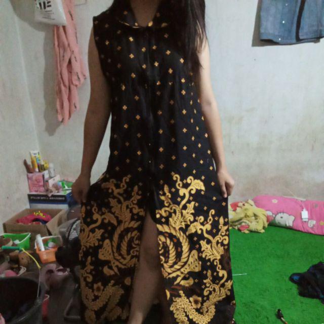 New Arrival Outerwear Batik Longcardy Zipper Resleting Depan Pakaian Batik Wanita Sedia