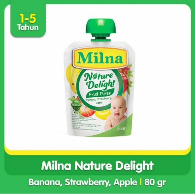 Milna Nature Delight Fruit Puree 80 gr/ Makanan bayi (6M+)