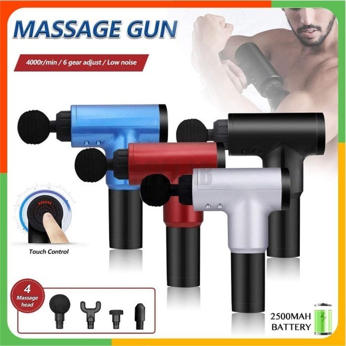 Alat Pijat Getar Elektrik Portable-Wireless Muscle Fascial Massage Gun