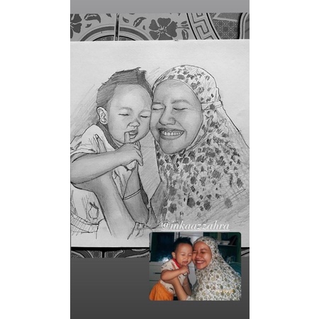lukisan sketsa wajah pensil