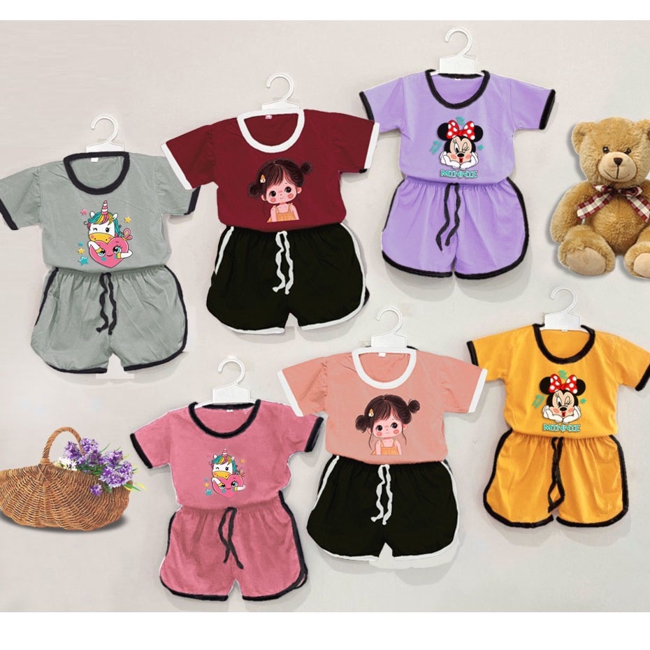 IL - SETELAN PLAYSET CUPA CUP BAJU ANAK KARAKTER DIVA / SET ANAK BALITA CORN MINNIE DIVA / SETELAN ANAK UNISEX