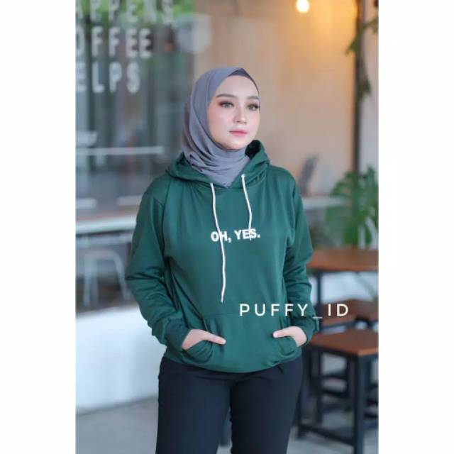 Sweater | jaket hodie OH YES bahan babyterry fit L