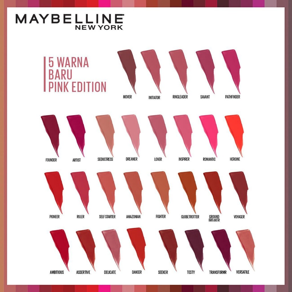 (Warna Terbaru) Maybelline Superstay Matte Ink ( Album 1)