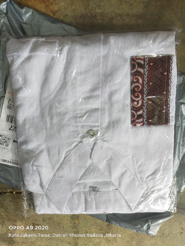 Batik Solo Modern Set Celana Sarung Dan Koko Tumpal Putih