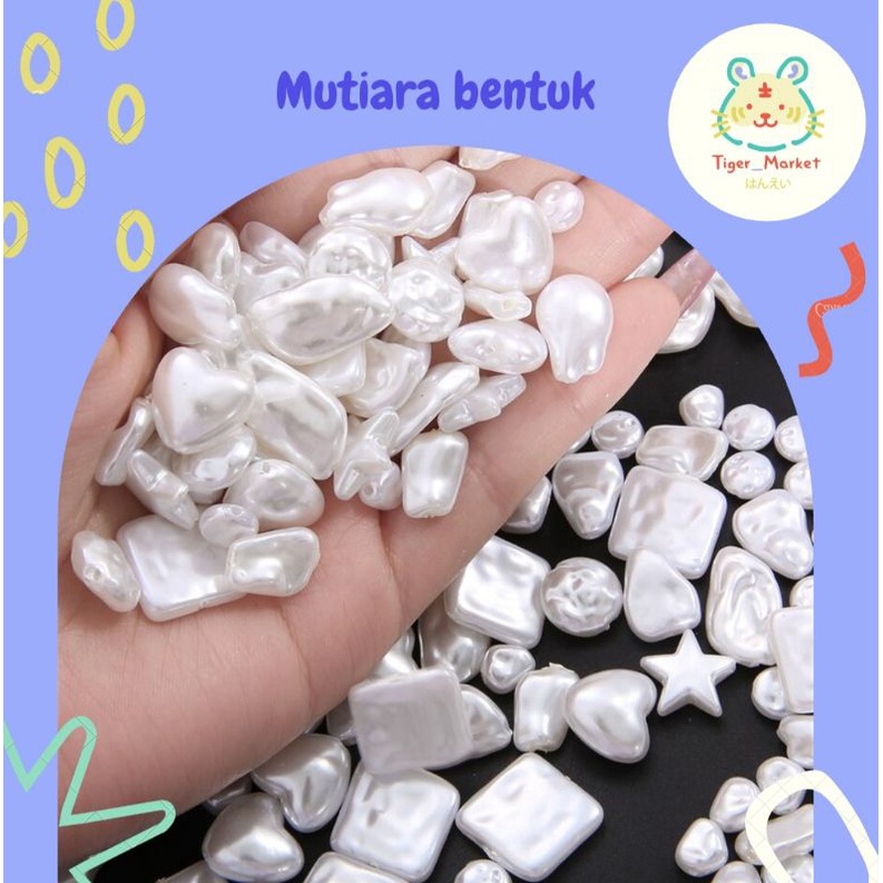 manik mutiara bentuk mote mutiara per 1 pcs