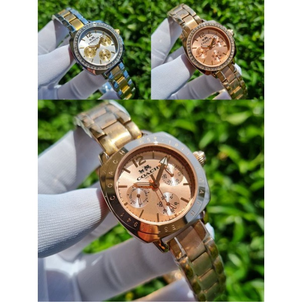 JAM TANGAN PRIA WANITA | RANTAI | KULIT | KARET | MURAH | COACH - ORI ALL STAINLESS STEEL BOX ORI PA