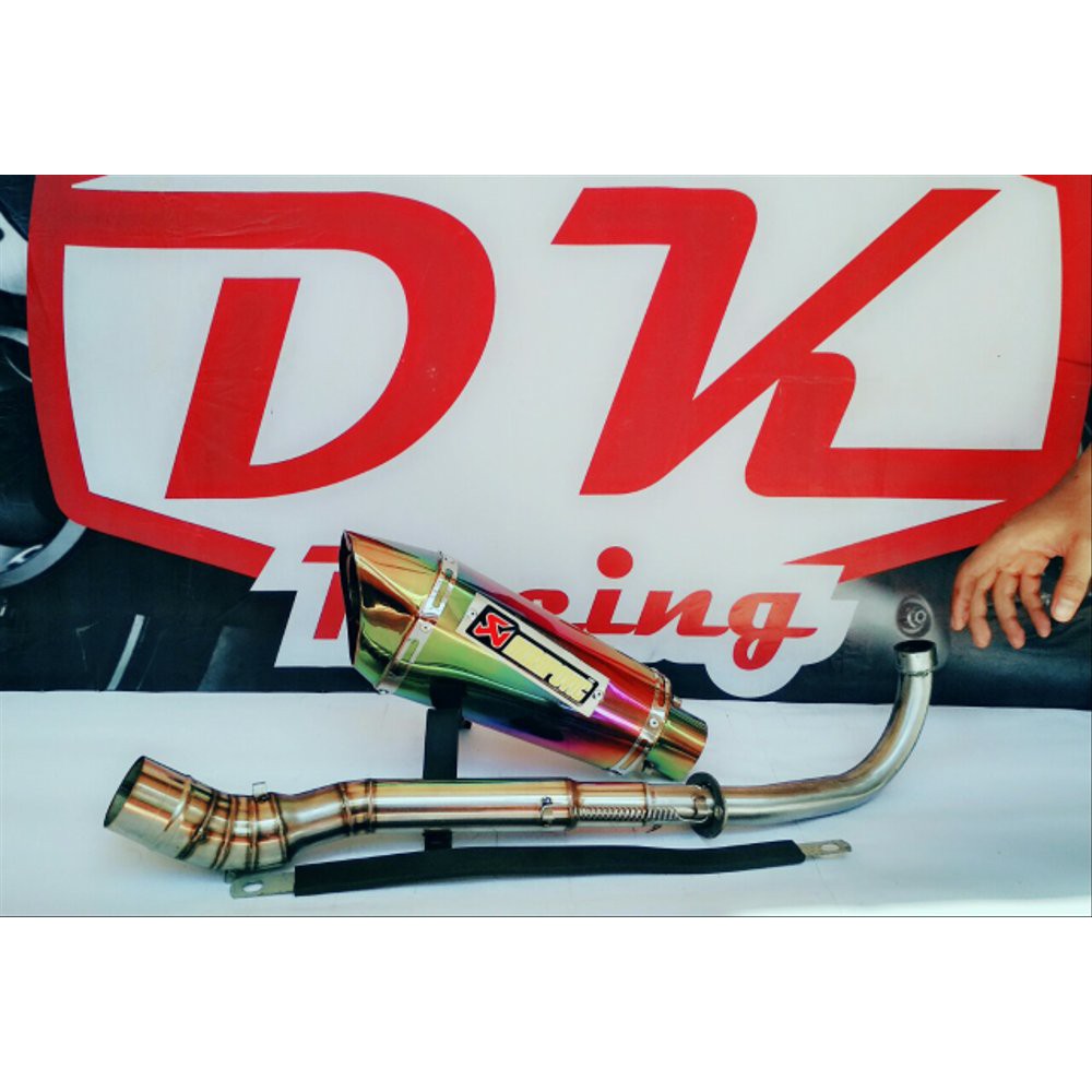 knalpot racing honda supra x 125 akrapovic garda rainbow  bac 77