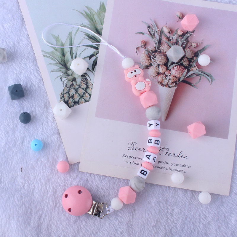 PC 9 | PACIFIER CLIP | TALI EMPENG DAN TEETHER BISA CUSTOM NAMA | TEETHER TALI DOT EMPENG CHAIN GANTUNGAN BAHAN SILIKON AMAN BPA FREE | RUZAIN MALL