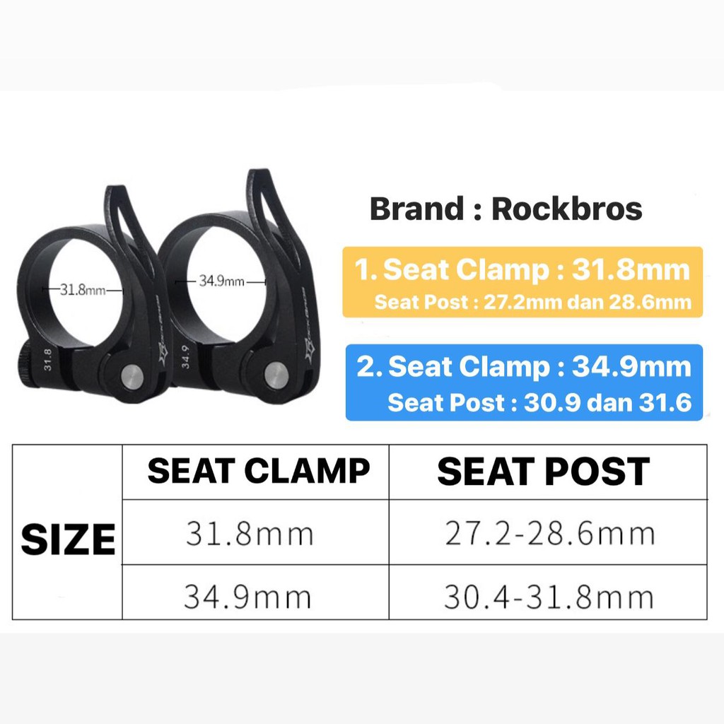 ukuran seat clamp