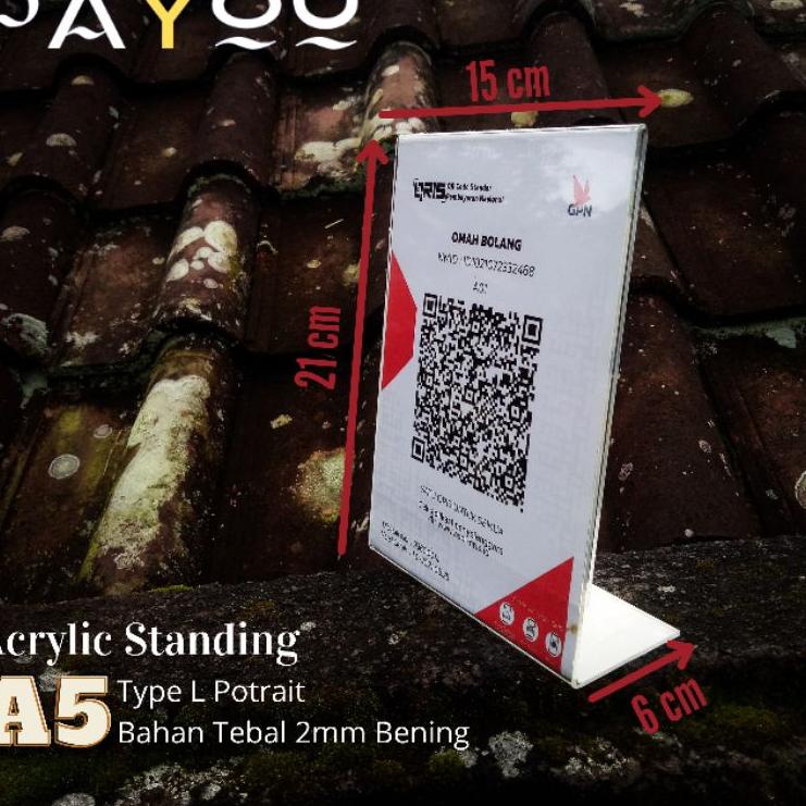 

ZVN Acrylic Standing A5 Type L Potrait/ Tempat QRIS/ Brosur/ Menu✳ (Terbaru)Produk ➤