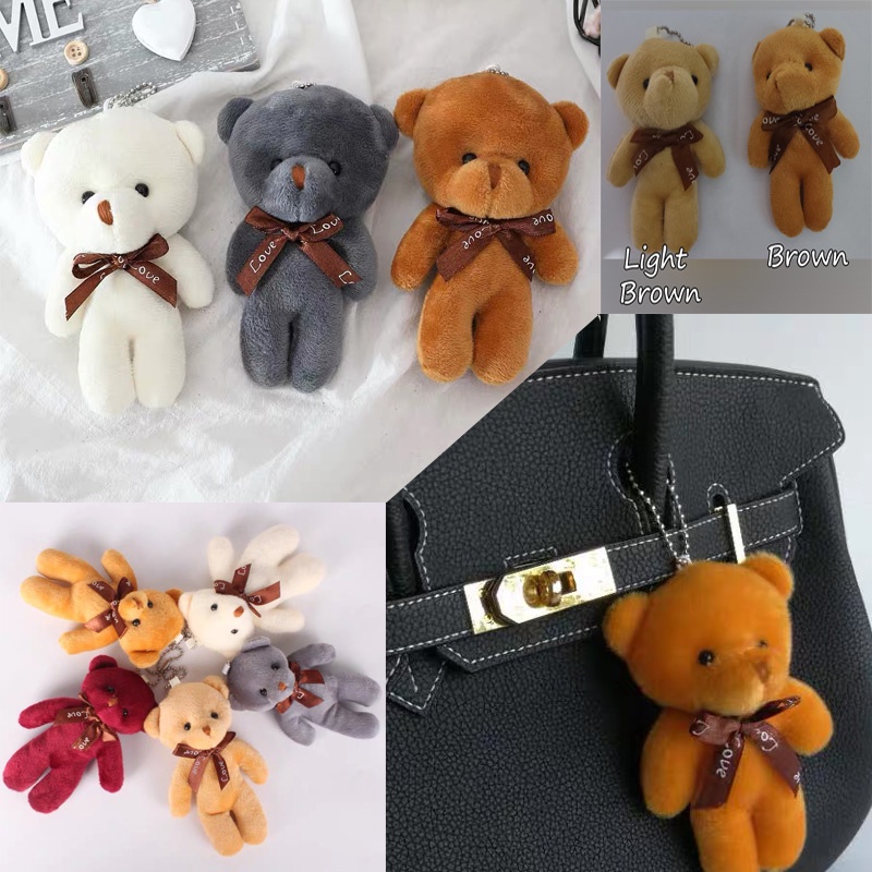 Gantungan Kunci Beruang Boneka Kecil Teddy Bear Keychain Keyring Kado Lucu Imut