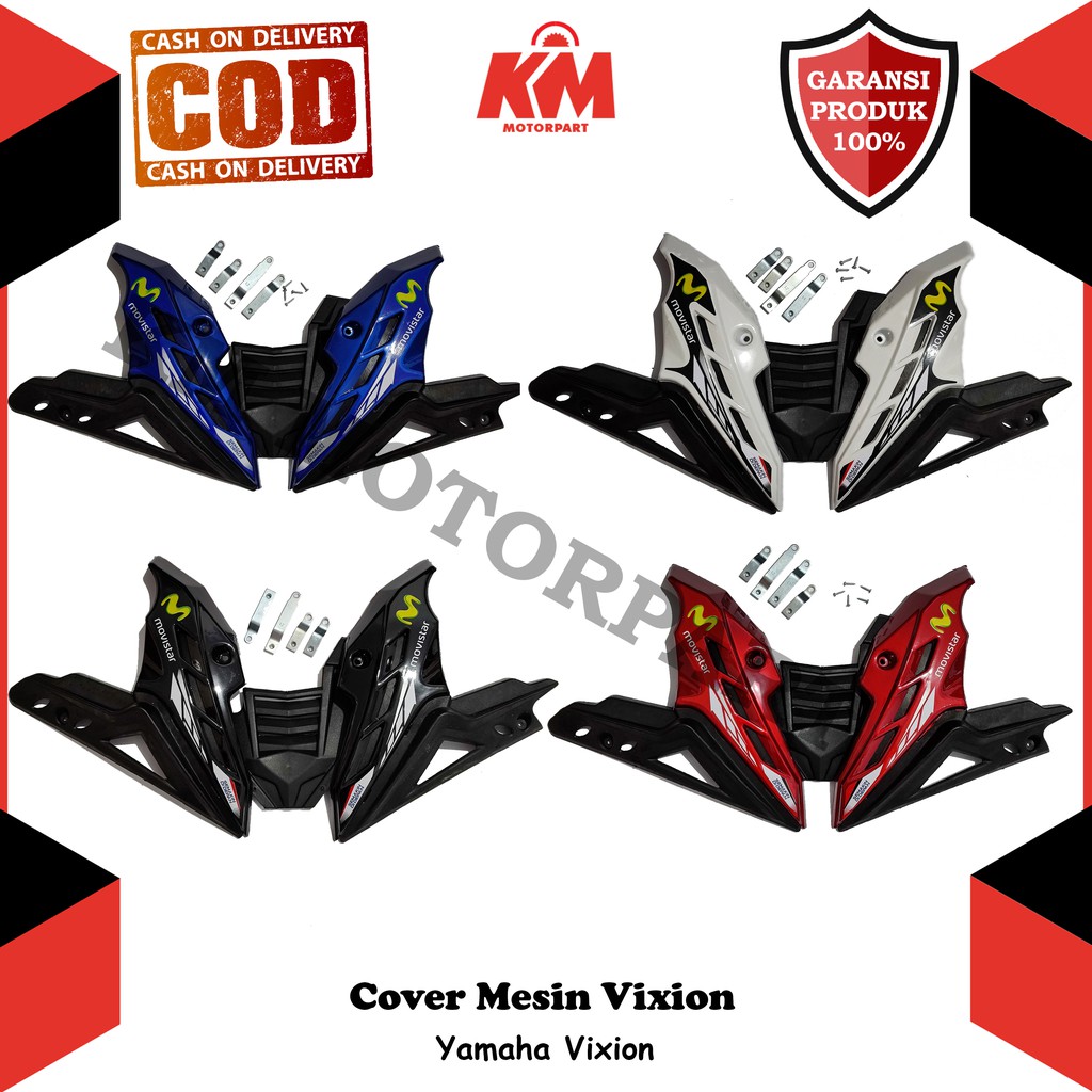 Cover Mesin Vixion Old New NVL NVA Tutup Engine Transformer Movistar Merah Hitam Putih Biru