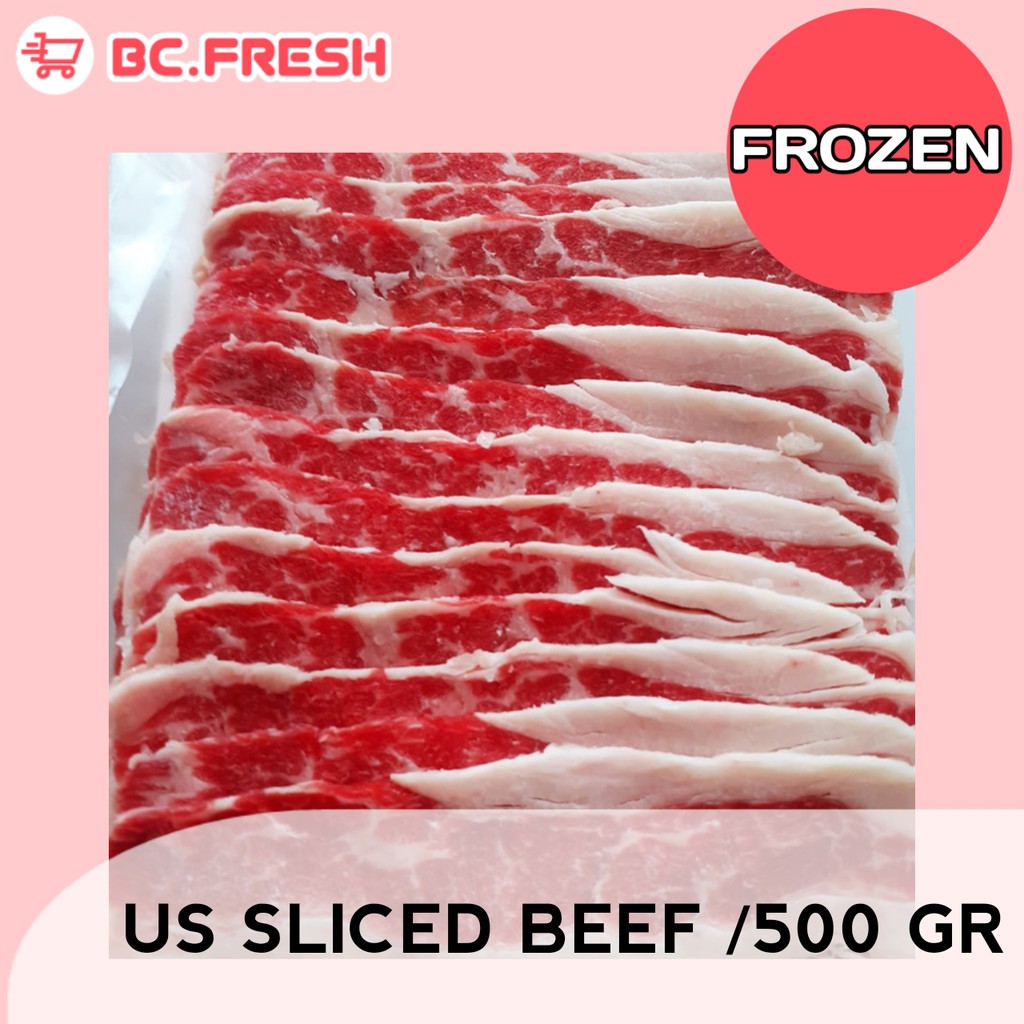 

US-sliced beef (Shortplate) / Daging sapi iris Amerika Frozen 500 gram