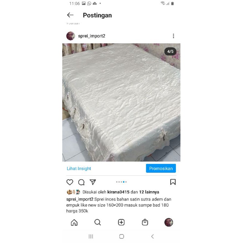 preloved sprei import