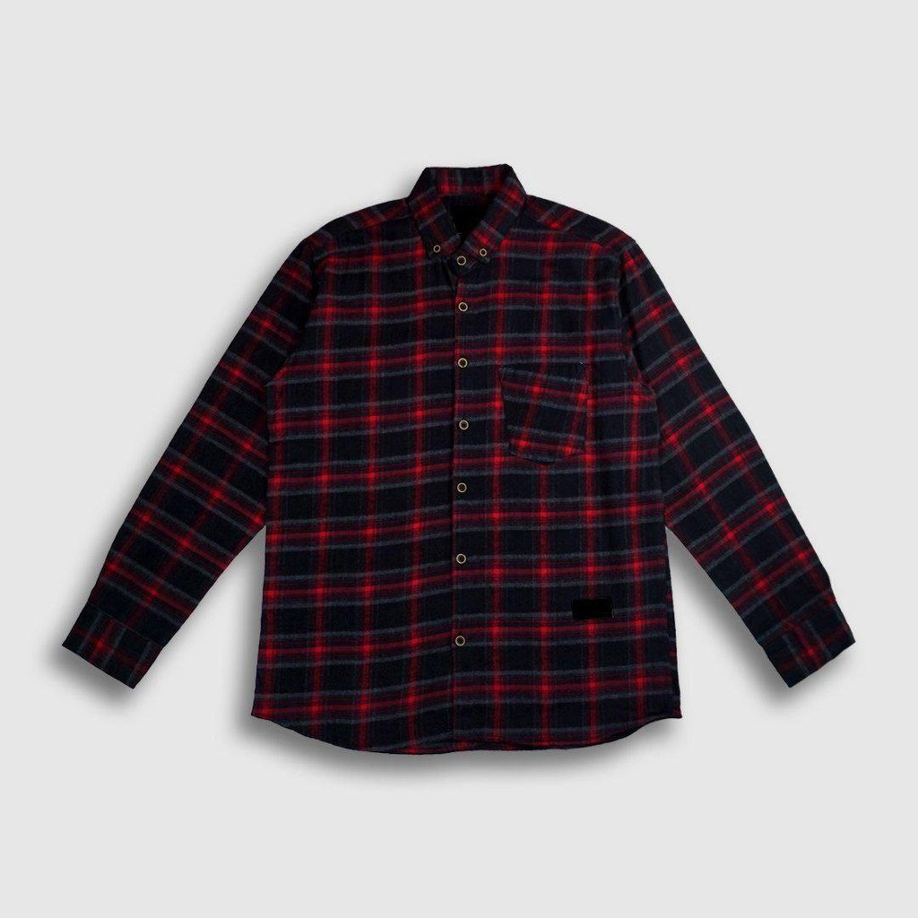 KEMEJA FLANNEL PRIA MOTIF GARIS MERAH BEST SELLER/kemeja flannel r2rshop