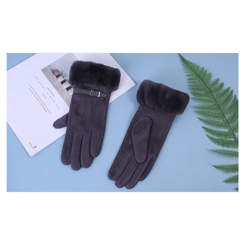 KN-29 sarung tangan bulu musim dingin wanita touch screen winter warm gloves suede velvet