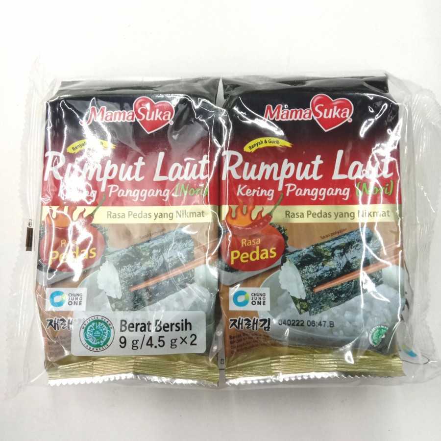 

Mamasuka Rumput Laut Pedas 2x4,5 gr