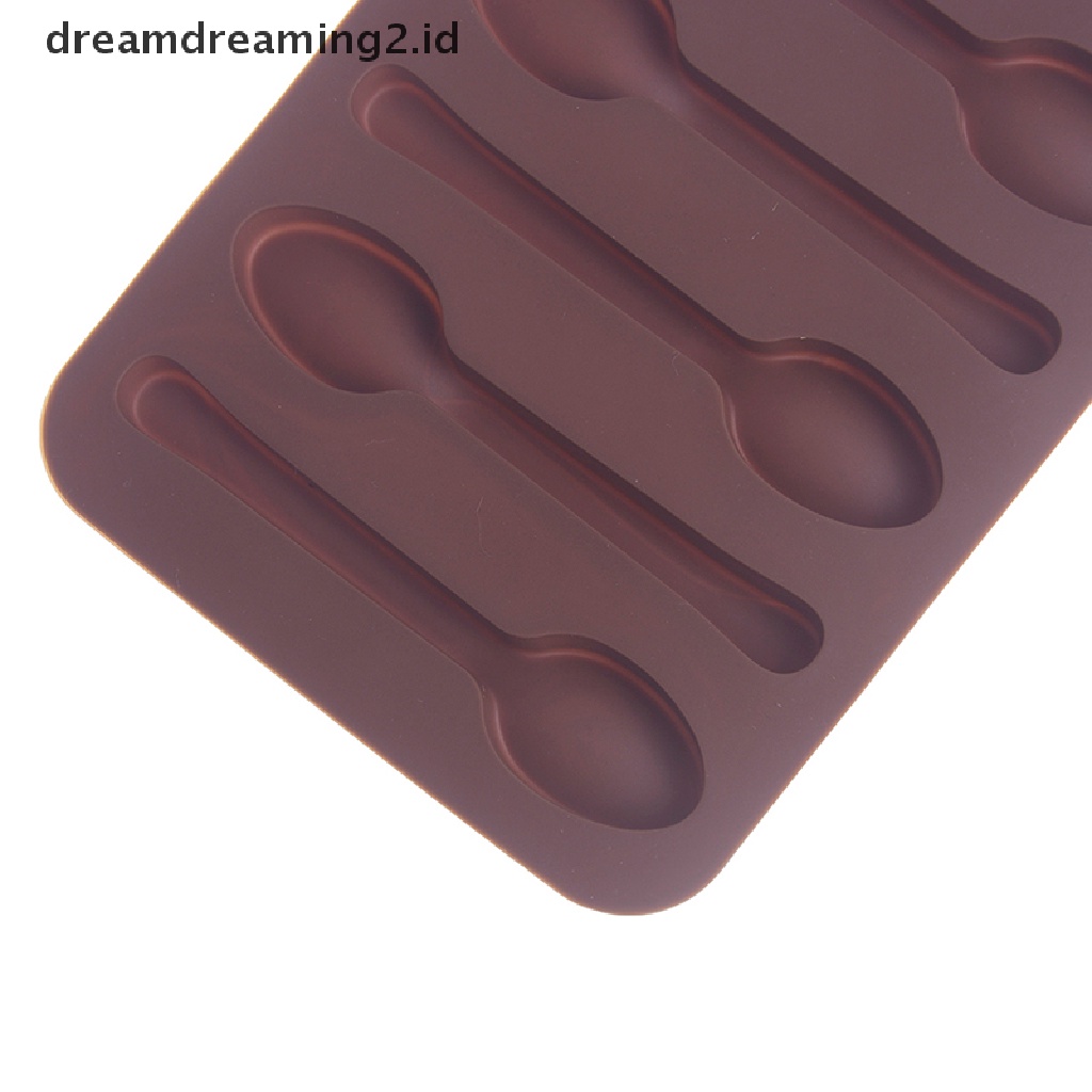 (LIKE) Cetakan Sabun / Cokelat 3D Bentuk Sendok 6 Lubang Bahan Silikon