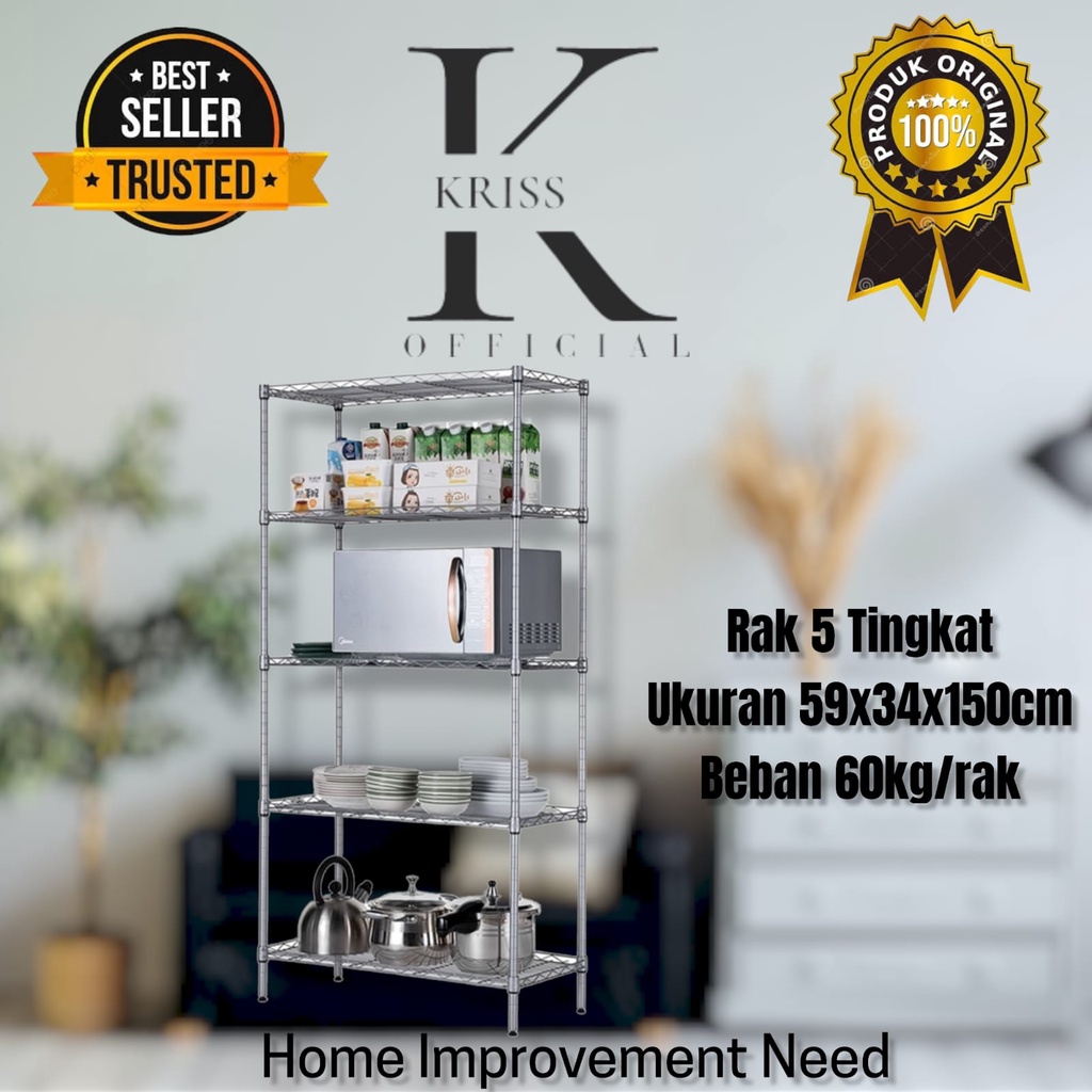 Krisbow Rak Besi Serbaguna 5 Tingkat