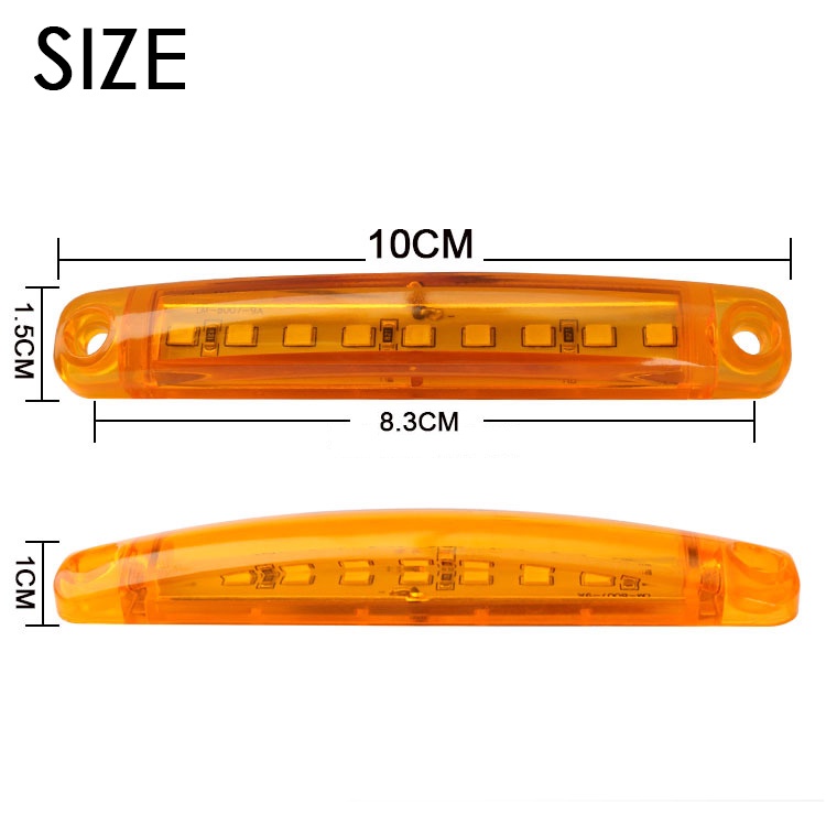Lampu Peringatan Samping 9-led 12-24v Anti Air Untuk Mobil / Truk