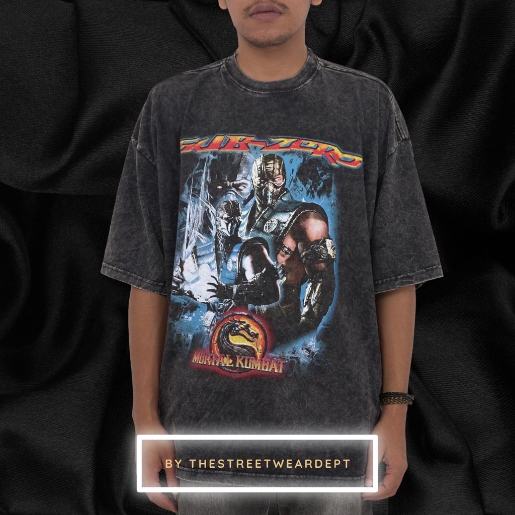 Kaos T Shirt Tee Mortal Kombat Vintage Washed