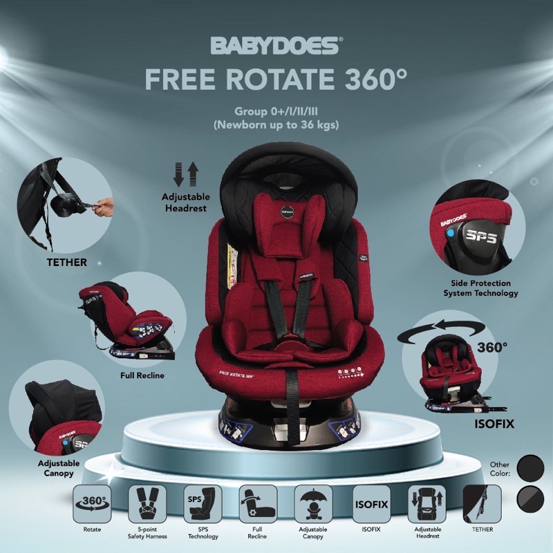 Makassar - Carseat Car Seat Babydoes Isofix Free Rotate 360 Derajat CH 8749 ( New Model )