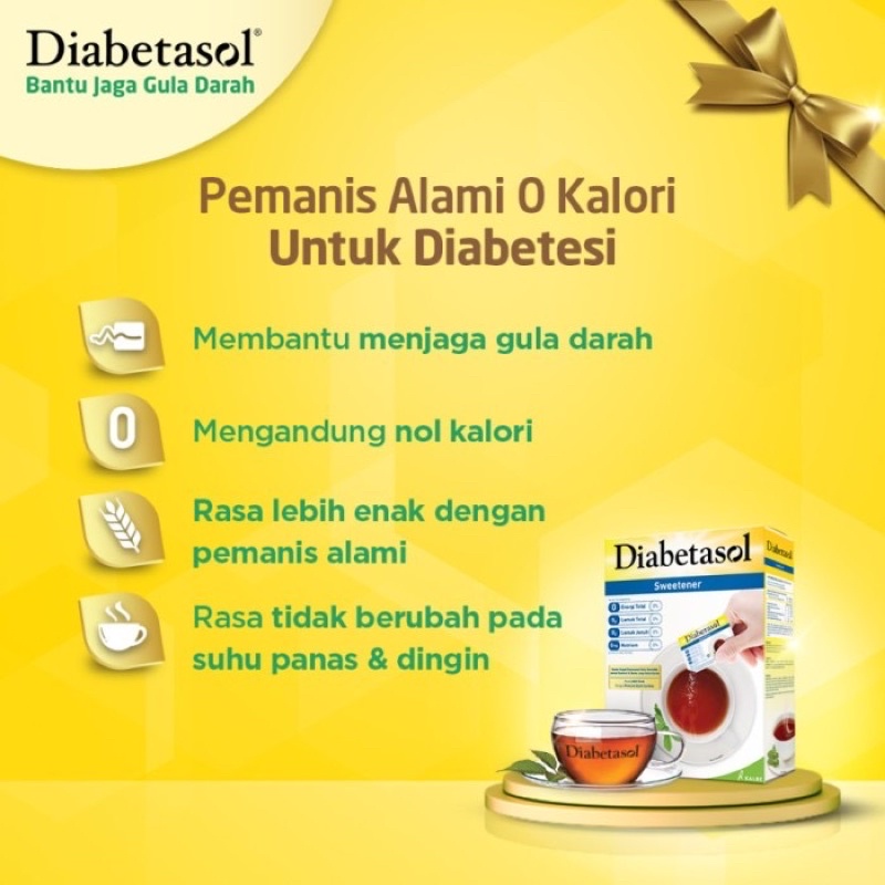 Diabetasol Zero Calorie Sweetener 100x1.5gr / Gula Untuk Diabetes / Pemanis Khusus Diabetes