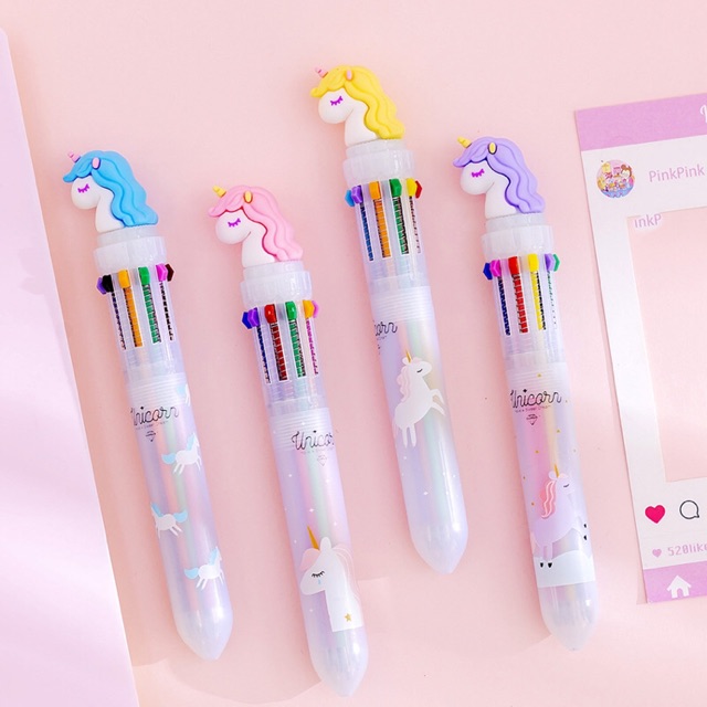 

NY Store 1kg 61 Pulpen Unicorn 10 Warna Multi Colour Color Pen Pena Unik Youleehuang